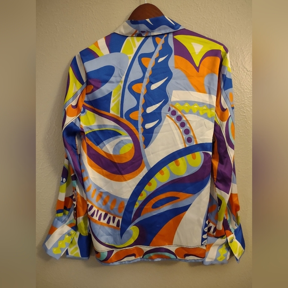 Zara Retro Swirl Print Button Down Shirt Size Large - Picture 7 of 14